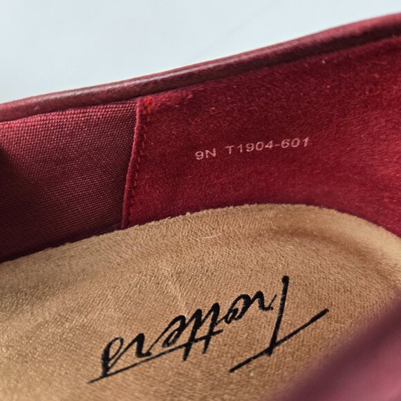 Trotters Darcey Dark Red Nubuck Comfy Ballerina Flat 9 Narrow Great Condition - Picture 6 of 12